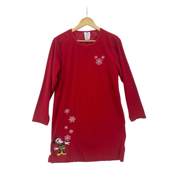 Disney Other - Disney Store‎ Fleece Nightgown Minnie Mouse Womens Size M Winter Christmas
